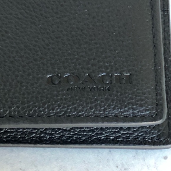 Coach Mens 3 In 1 Sport Calf Leather Wallet Black - Picture 3 of 10